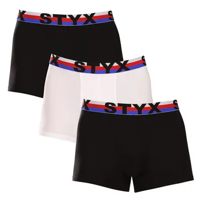 3PACK pánské boxerky Styx sportovní guma vícebarevné trikolóra 91487058