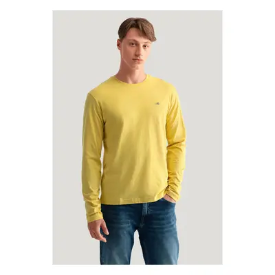 TRIČKO GANT REG SHIELD LS T-SHIRT PARCHMENT YELLOW 84606013