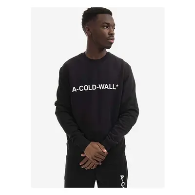 Bavlněná mikina A-COLD-WALL* Essential Logo Crewneck pánská, černá 89697802