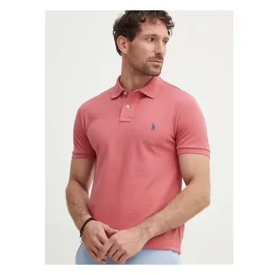 Polo Ralph Lauren Bavlněné polo tričko Ralph Lauren růžová barva, 92069691