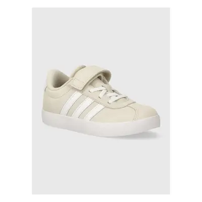 Dětské semišové sneakers boty adidas VL COURT 3.0 EL C béžová barva 90526429