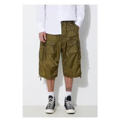 Kraťasy Engineered Garments FA Short pánské, zelená barva, OR276.DZ027 91965551