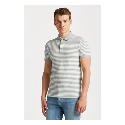 POLOKOŠILE GANT SS PIQUE STRIPED GREY MELANGE 76936463