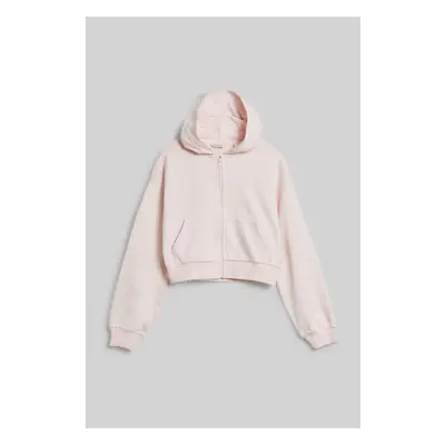 MIKINA GANT CROPPED SCRIPT LOGO ZIP HOODIE CRYSTAL PINK 89383095