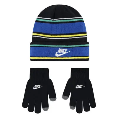 Nike multi stripe beanie set BLUE 89918754