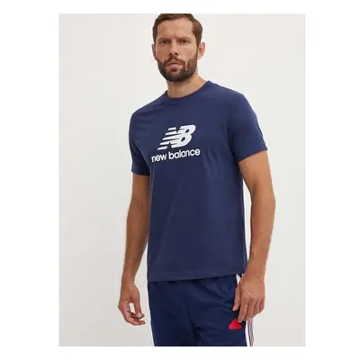 Bavlněné tričko New Balance Sport Essentials tmavomodrá barva, s 94364507