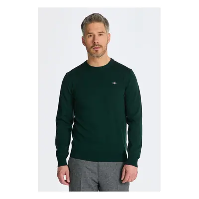 SVETR GANT CTN/WO C-NECK TARTAN GREEN 84606499