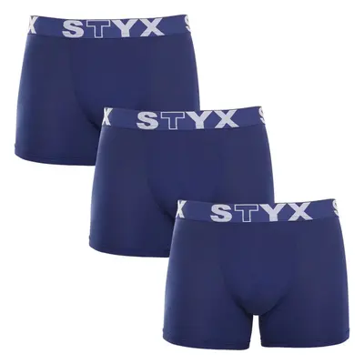 3PACK pánské boxerky Styx long sportovní guma tmavě modré (3U968) 88652067