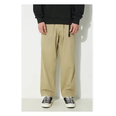 Bavlněné kalhoty Gramicci Loose Tapered Ridge Pant zelená barva, 91783215