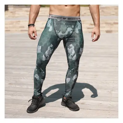 Pánské legíny Iron Aesthetics Net Camo Green 60712370