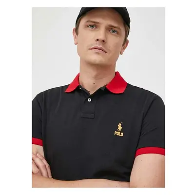 Bavlněné polo tričko Polo Ralph Lauren černá barva 75330808