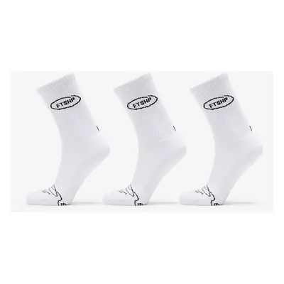 FTSHP Ponožky Footshop Basic Crew Socks 3-Pack White 36-38 94056521