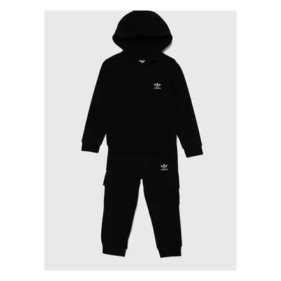 Dětská tepláková souprava adidas Originals HOODIE FZ CARGO černá barva 95221938