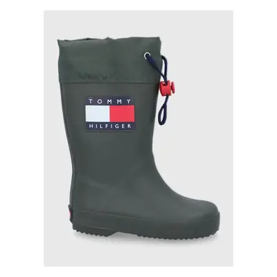 Dětské holínky Tommy Hilfiger zelená barva 66172193