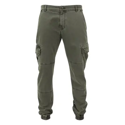 URBAN CLASSICS Washed Cargo Twill Jogging Pants - olive 80529679