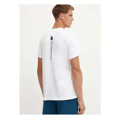 Bavlněné tričko The North Face Vertical SS Tee bílá barva, s potiskem, 95223979