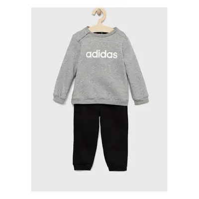 Dětská tepláková souprava adidas I LIN FL šedá barva 75876447