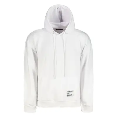 Trendyol White Oversize/Wide Cut Hooded Labeled Fleece/Warm Sweatshirt 65164356