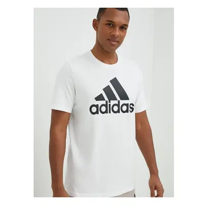 Bavlněné tričko adidas bílá barva, s potiskem, IC9349 75826883