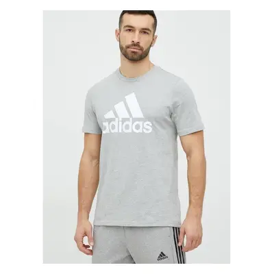 Bavlněné tričko adidas šedá barva, s potiskem, IC9350 76554942