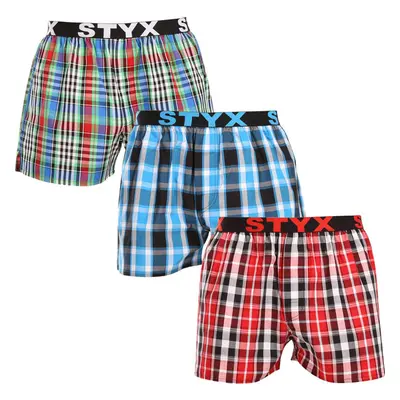 3PACK pánské trenky Styx sportovní guma vícebarevné (3B103436) 92927671