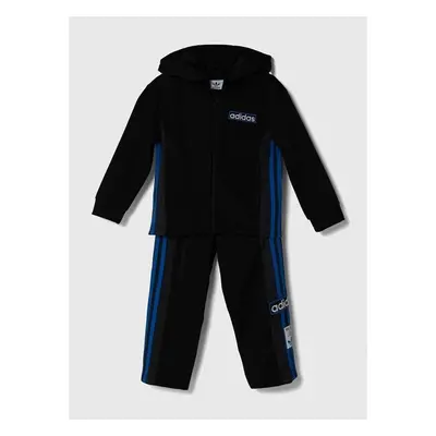 Dětská tepláková souprava adidas Originals FZ HOODIE SET černá barva, 94845266