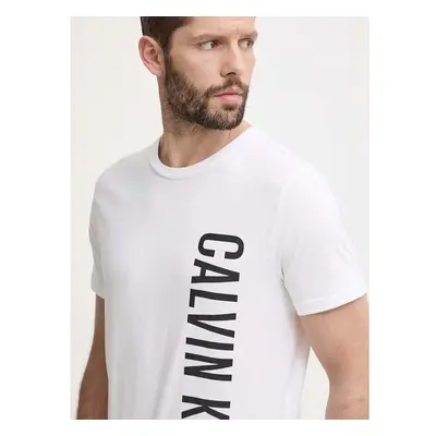 Bavlněné tričko Calvin Klein bílá barva, s potiskem, KM0KM00998 91561005