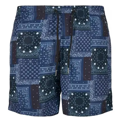 Pánské koupací šortky Urban Classics Pattern Swim Shorts - navy 71707849