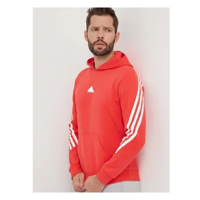 Mikina adidas pánská, červená barva, s kapucí, s potiskem, IR9229 88323054