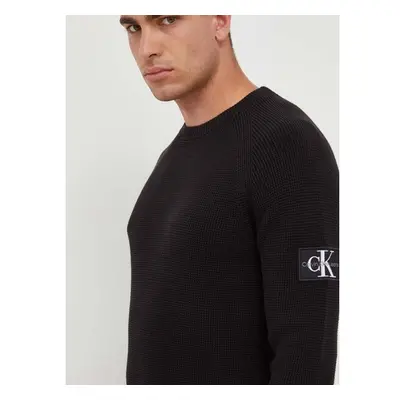 Bavlněný svetr Calvin Klein Jeans černá barva, lehký, J30J323989 85408544