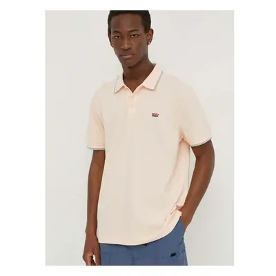 Bavlněné polo tričko Levis oranžová barva 90377844