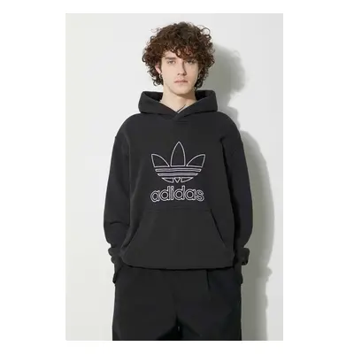 Bavlněná mikina adidas Originals Trefoil Hoodie pánská, černá barva, s 88332949