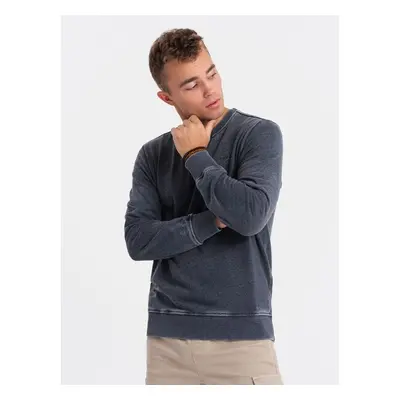 Ombre Washed mens sweatshirt with decorative stitching at the neckline 88823438