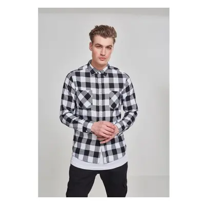 Pánská košile Urban Classics Checked Flanell Shirt - černá,bílá 71843850