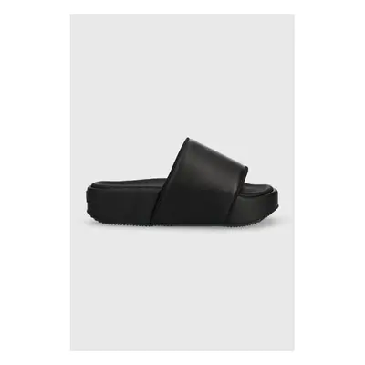 Kožené pantofle Y-3 Slide černá barva, FZ6403-black 85071956