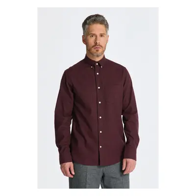 KOŠILE GANT REG FLANNEL MELANGE SHIRT WINE RED 85175864