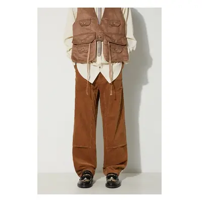 Manšestrové kalhoty Engineered Garments Climbing Pant oranžová barva, 86992365