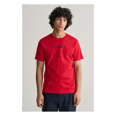 TRIČKO GANT LOGO SCRIPT PRINTED SS T-SHIRT RUBY RED 90826163