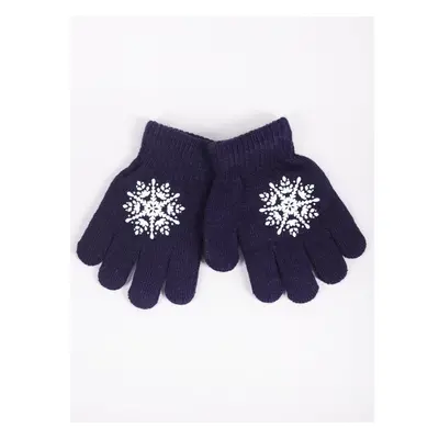 Yoclub Kidss Girls Five-Finger Gloves RED-0012G-AA5A-007 Navy Blue 74836538