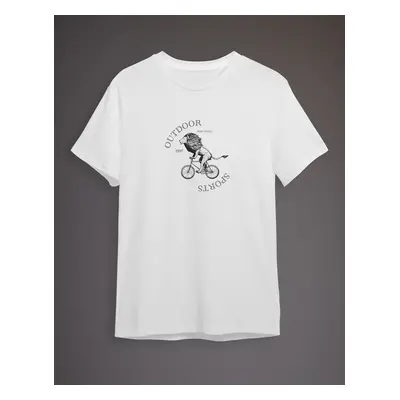 Trendyol White Lion Printed Regular/Normal Cut T-shirt 93793977