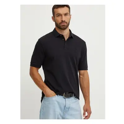 Bavlněné polo tričko Armani Exchange černá barva, s aplikací, 6DZFLK 95881878