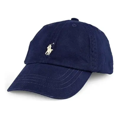 Bavlněná čepice Polo Ralph Lauren tmavomodrá barva, hladká 66670003