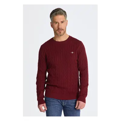 SVETR GANT COTTON CABLE C-NECK PLUMPED RED 84606114