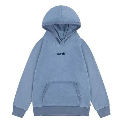 Dětská mikina Levis LVB HEADLINE INDIGO HOODIE s kapucí, hladká 90507102