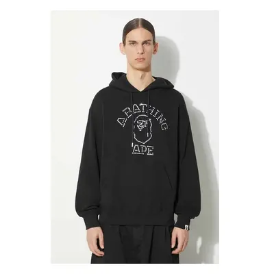 Mikina A Bathing Ape Rhinestone College Pullover Hoodie pánská, černá 91629450