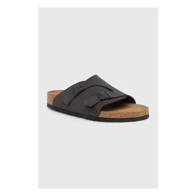 Semišové pantofle Birkenstock Zürich pánské, šedá barva, 1028586 95676287