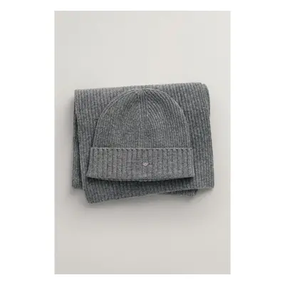 SET ČEPICE A ŠÁLA GANT SHIELD BEANIE & SCARF GIFT SET DARK GREY 87430301