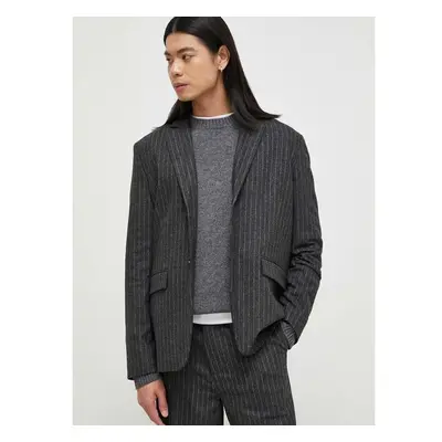 Blazer s příměsí vlny Samsoe Samsoe CHO šedá barva, M23400040 87669761