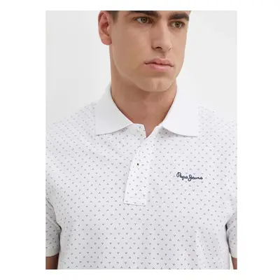 Bavlněné polo tričko Pepe Jeans HUNTER bílá barva, PM542155 91845495