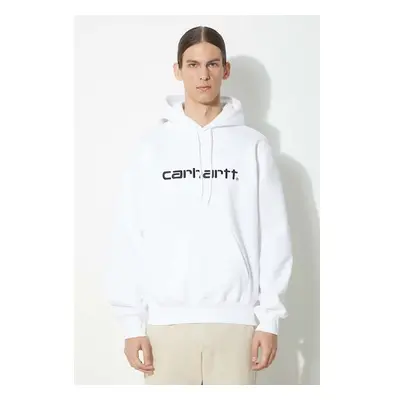 Mikina Carhartt WIP Hooded Carhartt Sweat pánská, bílá barva, s kapucí 91607095